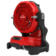 Photo of Craftsman cordless portable fan CMCE003B, red and black, front angled view on white background.