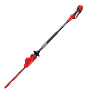 Photo of Craftsman pole hedge trimmer CMCPHT818B, red and black, side angle on white background.