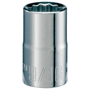 CRAFTSMAN CMMT47503 chrome 12-point 9/16 inch socket, front angle on white background.