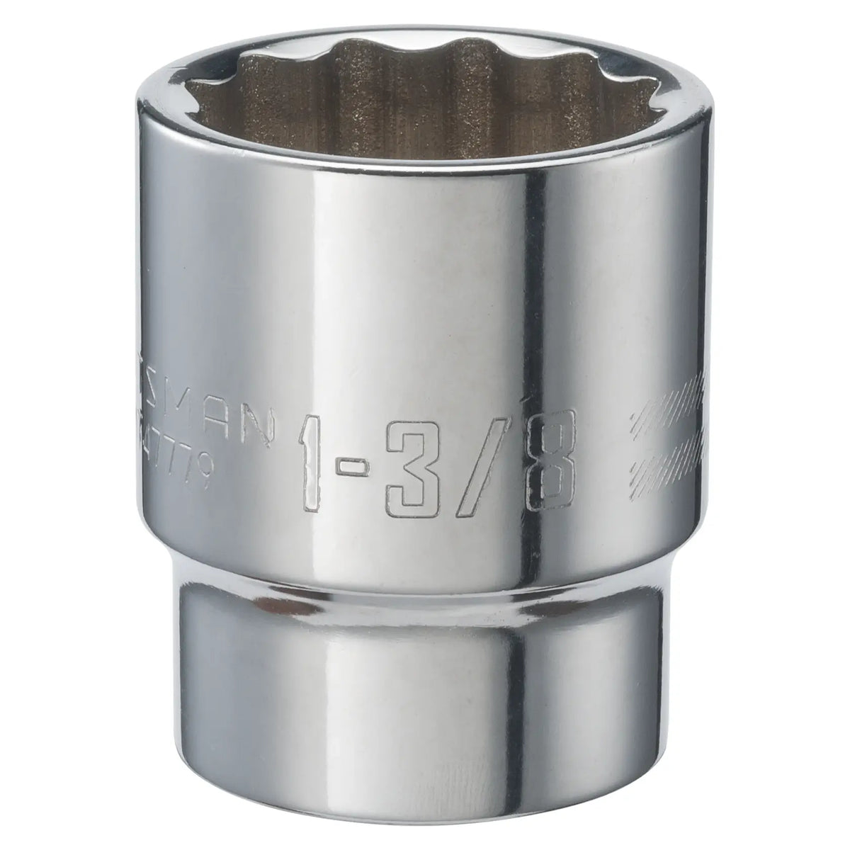 Photo of CRAFTSMAN chrome socket, 1-3/8 inch, front angle, SKU CMMT47779, tool accessory.