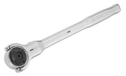 Photo of Craftsman ratchet wrench CMMT99422, silver finish, top angle, white background.