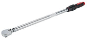 Photo of CRAFTSMAN torque wrench CMMT99434, chrome finish, black and red handle, shown at angle on white background.