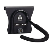 Front angle photo of Craftsman wall hook CMST82616VT with black padded arm and 35 lb max capacity.