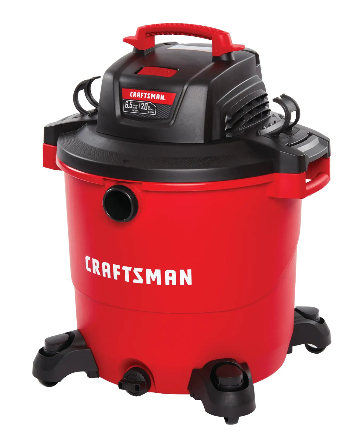 Craftsman wet/dry vacuum 6.5 HP 20 gal white background beauty shot front angle